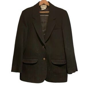 Eddie Bauer Women’s wool blazer Charcoal gray Size M Lined Classic